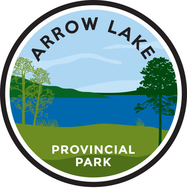 Round park crest sticker for Arrow Lake Provincial Park