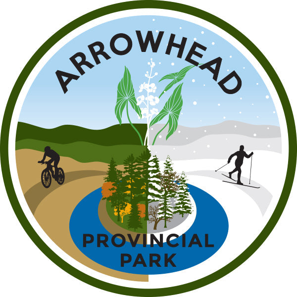 Round park crest sticker for Arrowhead Provincial Park