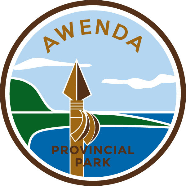 Round park crest sticker for Awenda Provincial Park