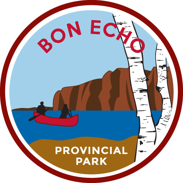 Round park crest sticker for Bon Echo Provincial Park