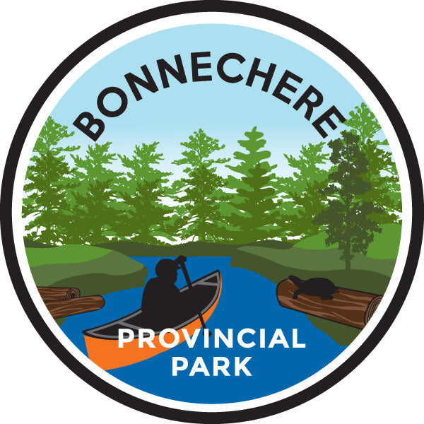 Round park crest sticker for Bonnechere Provincial Park