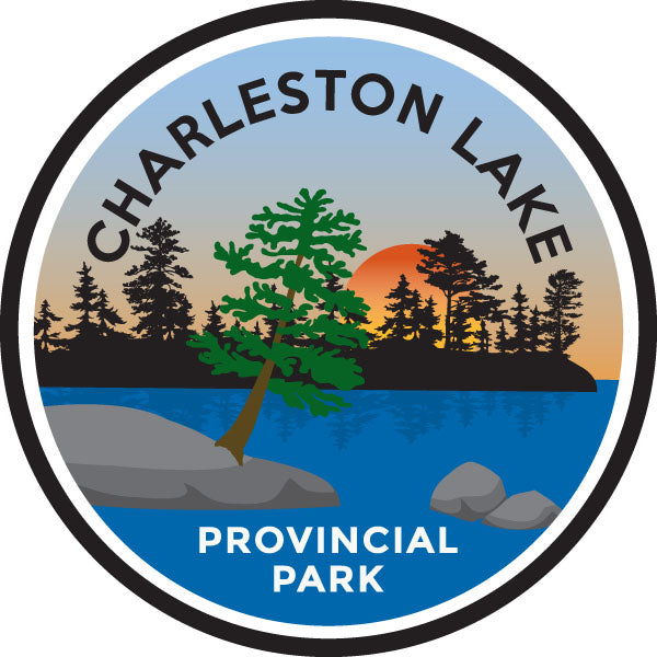 Round park crest sticker for Charleston Lake Provincial Park