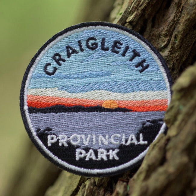 Round embroidered park crest patch for Craigleith Provincial Park