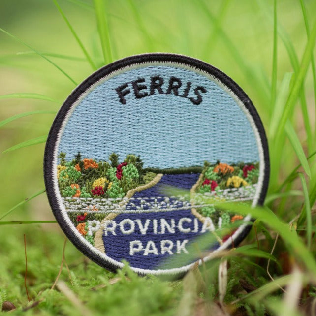 Round embroidered park crest patch for Ferris Provincial Park