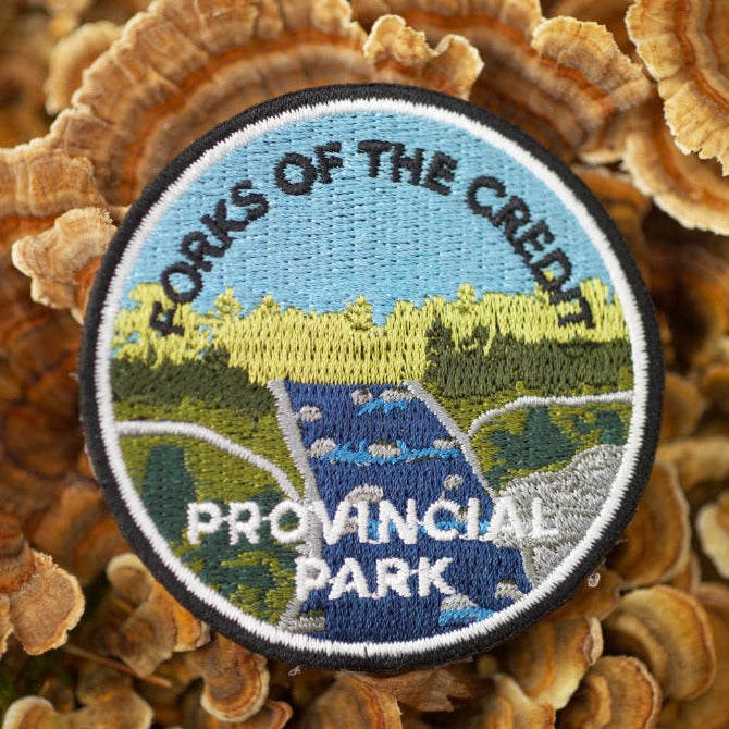 Round embroidered park crest patch for Forks of the Credit Provincial Park