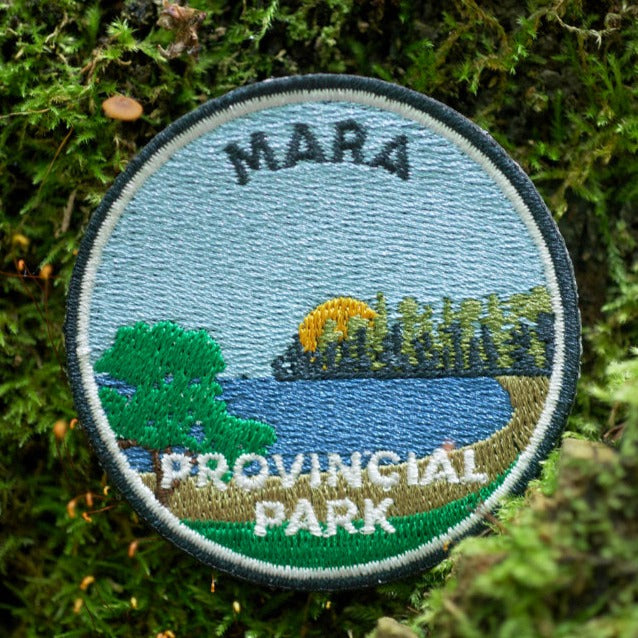 Round embroidered park crest patch for Mara Provincial Park