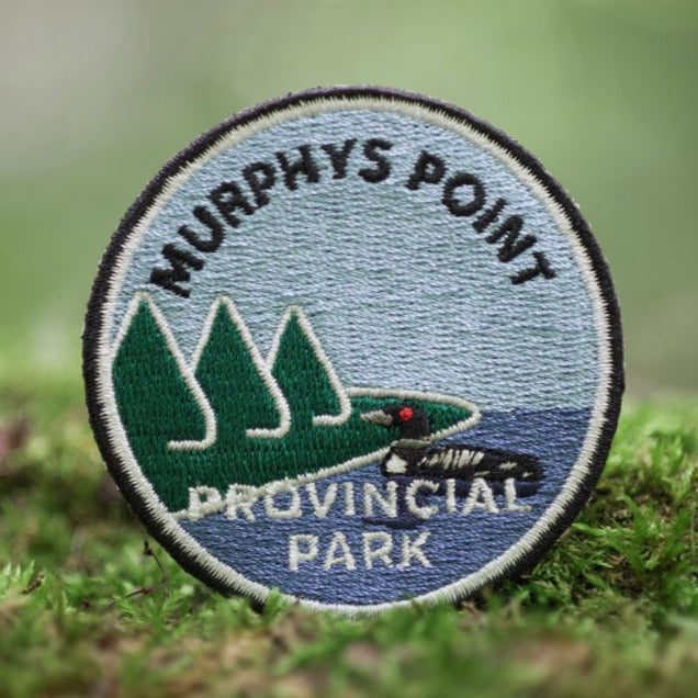 Round embroidered park crest patch for Murphy's Point Provincial Park