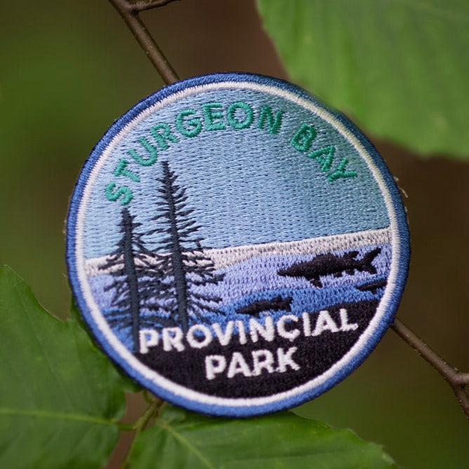 Round embroidered park crest patch for Sturgeon Bay Provincial Park
