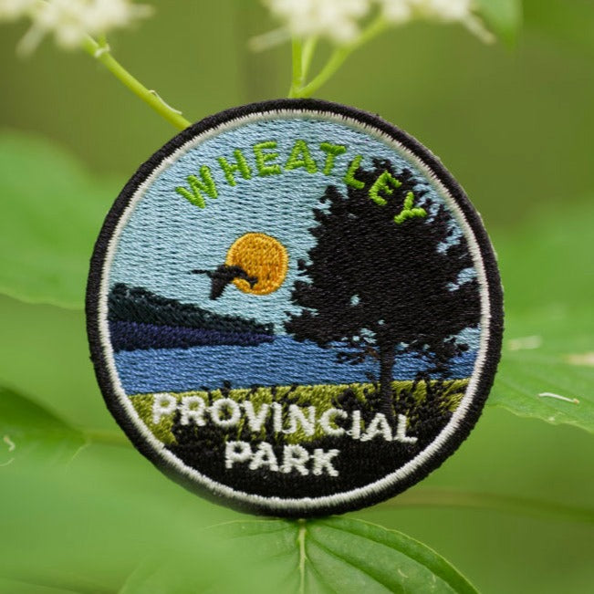 Round embroidered park crest patch for Wheatley Provincial Park