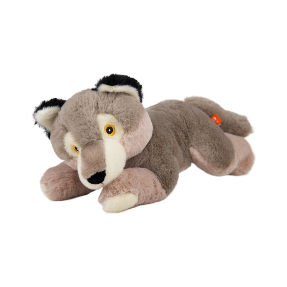 Wolf Plush stuffed animal, front. 